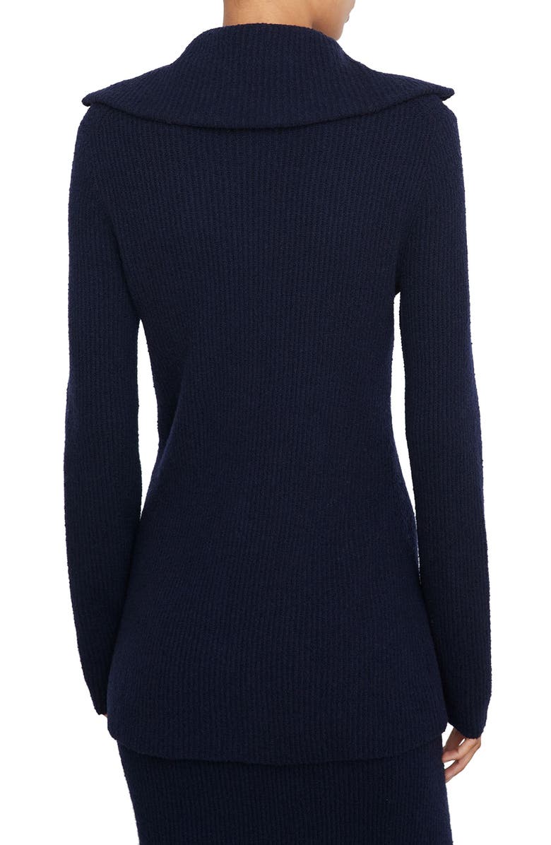 Vince Crimped Collar Cardigan, Alternate, color, Navy