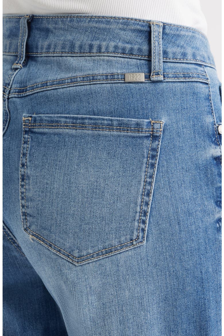 High Waist Cuff Slim Wide Leg Jeans, Alternate, color, KINSLEY