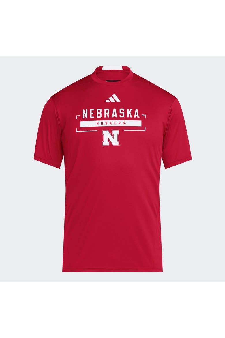 Men's adidas Scarlet Nebraska Huskers D4T Tri-Blend T-Shirt, Main, color, Scarlet