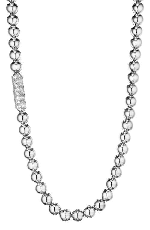 ManLuu Long Beaded Necklace in Sterling Silver  product