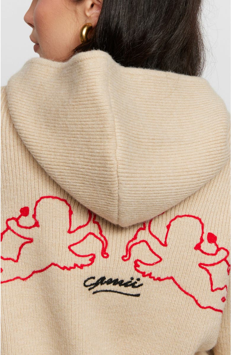 Samii Ryan Cupid Knit Hoodie, Alternate, color, Tan