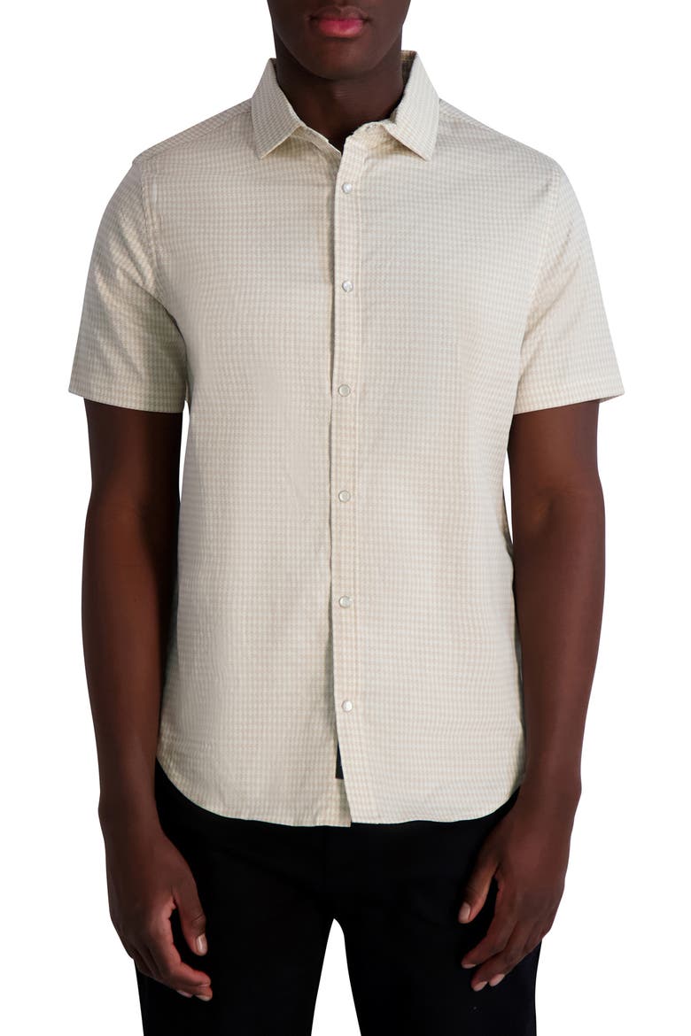 Karltooth Short Sleeve Shirt, Main, color, NATURAL/ WHITE