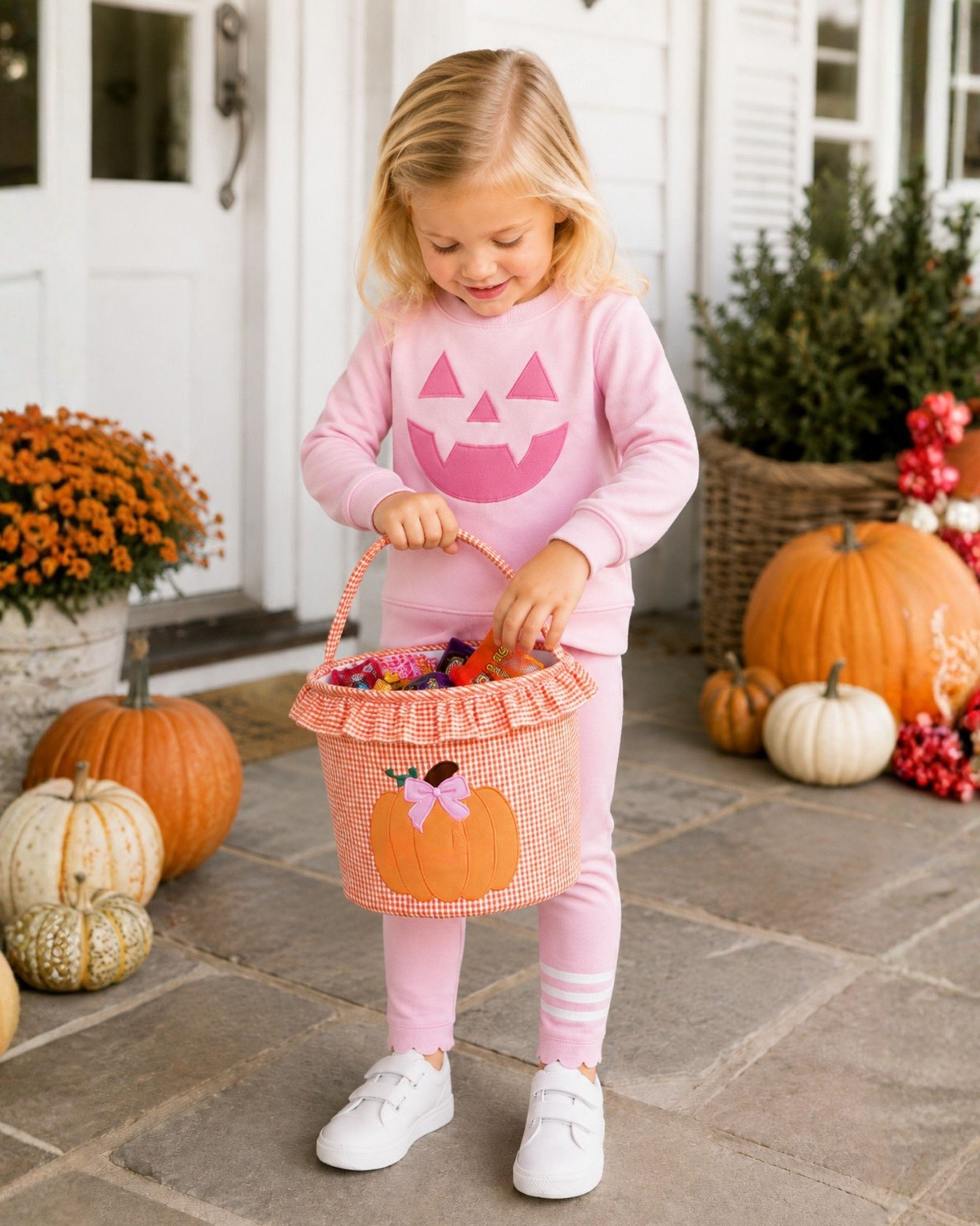 Ruffled Pumpkin Halloween Trick-or-Treat Tote, Alternate, color, Orange