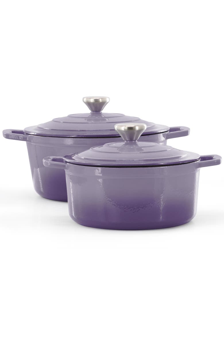 7 Piece Enameled Cast Iron Cookware Set, Alternate, color, Purple