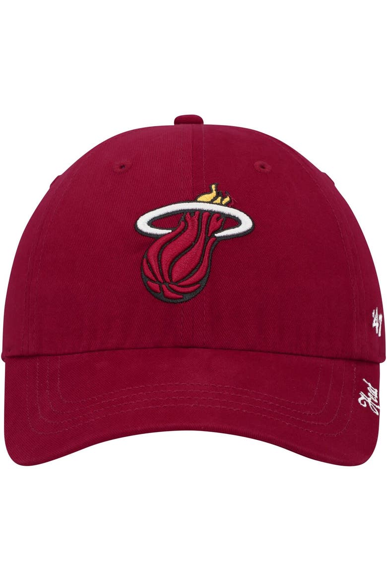 Women's '47 Red Miami Heat Miata Clean Up Adjustable Hat, Alternate, color, Red