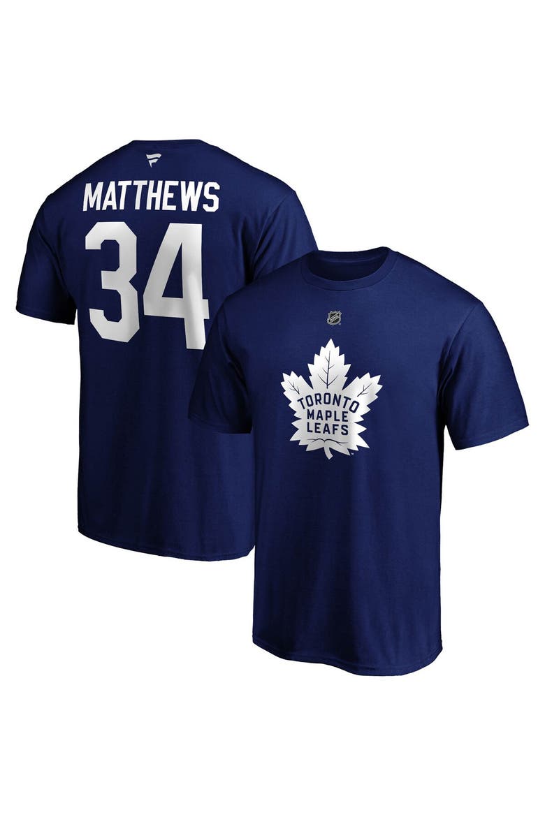 Men's Fanatics Branded Auston Matthews Blue Toronto Maple Leafs Big & Tall Name & Number T-Shirt, Alternate, color, Blue