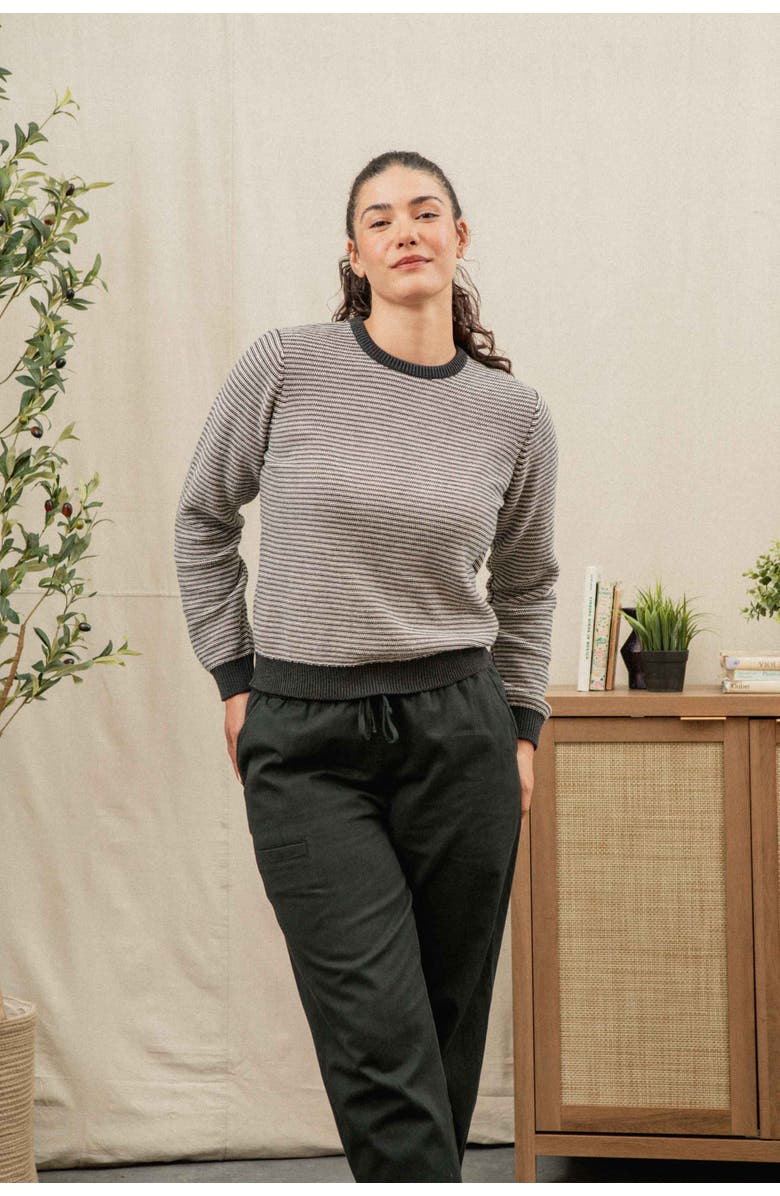 Bridge & Burn Ansel Sweater, Alternate, color, Charcoal Stripe