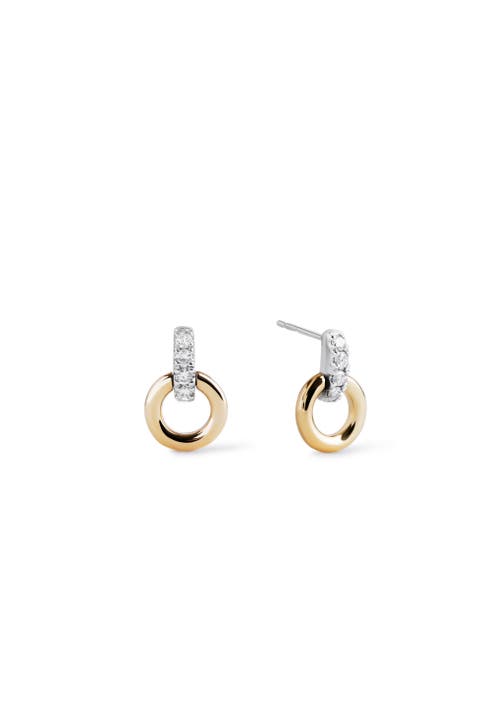 Solid Yellow Gold - Diamond Links Studs