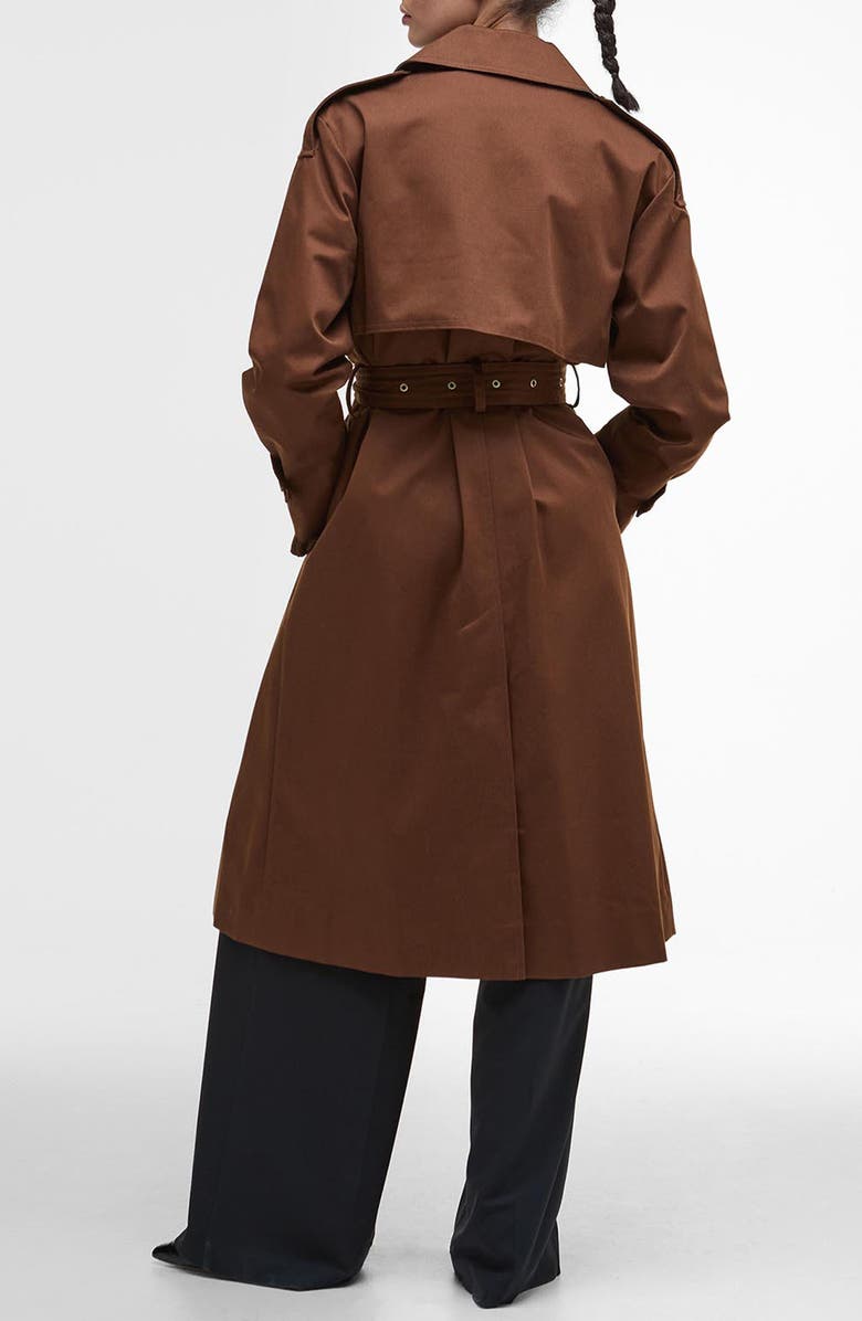 Barbour Aoife Belted Water Resistant Trench Coat, Alternate, color, Vicuna/ Hessian Tartan