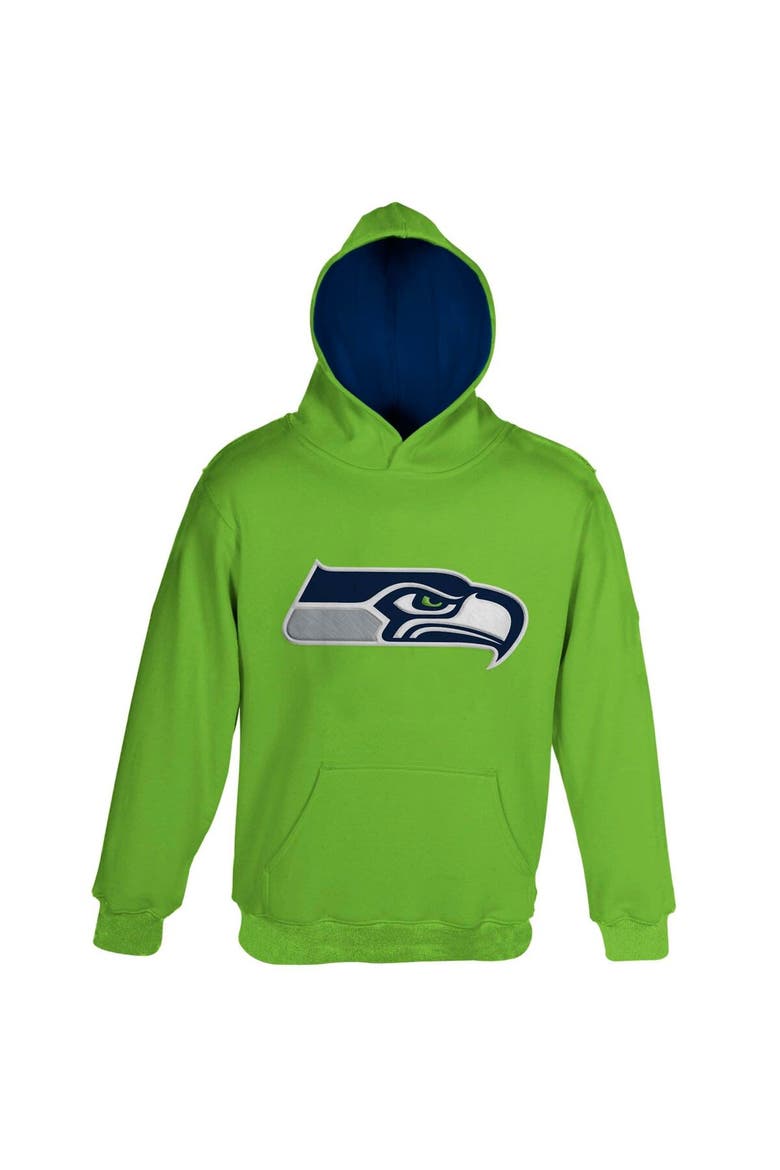 Toddler Neon Green Seattle Seahawks Fan Gear Primary Logo Pullover Hoodie, Main, color, Neon Green