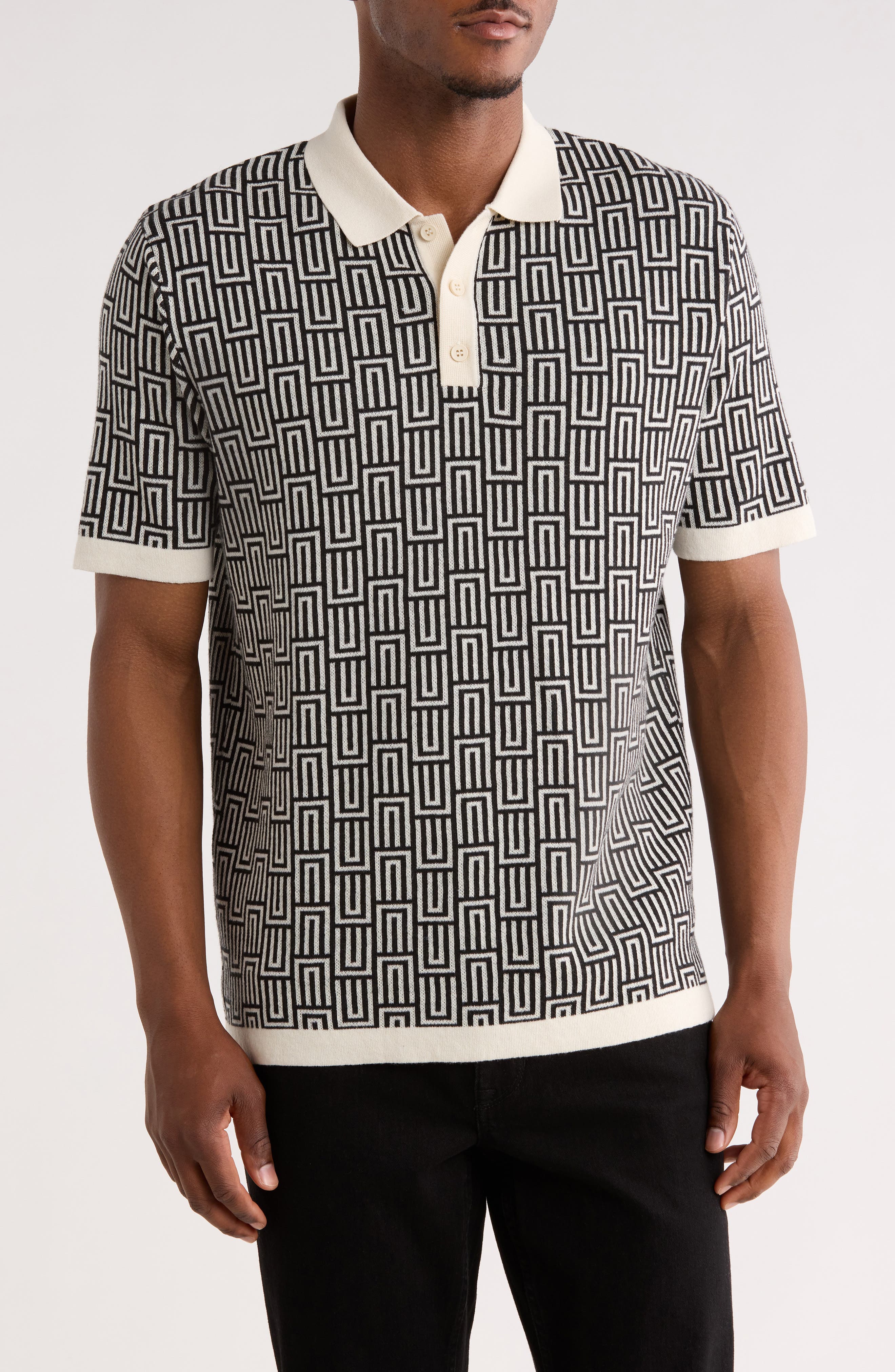 TRUTH Geometric Knit Polo