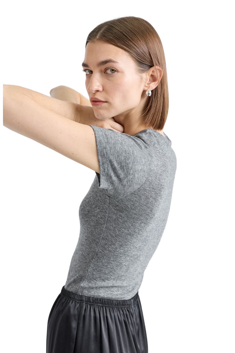 Short Sleeve Knit Top, Alternate, color, Charcoal