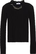 Rabanne Chain Detail Cable Knit Sweater