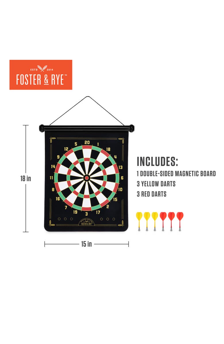 Foster & Rye Magnetic Dart Board, Alternate, color, Black