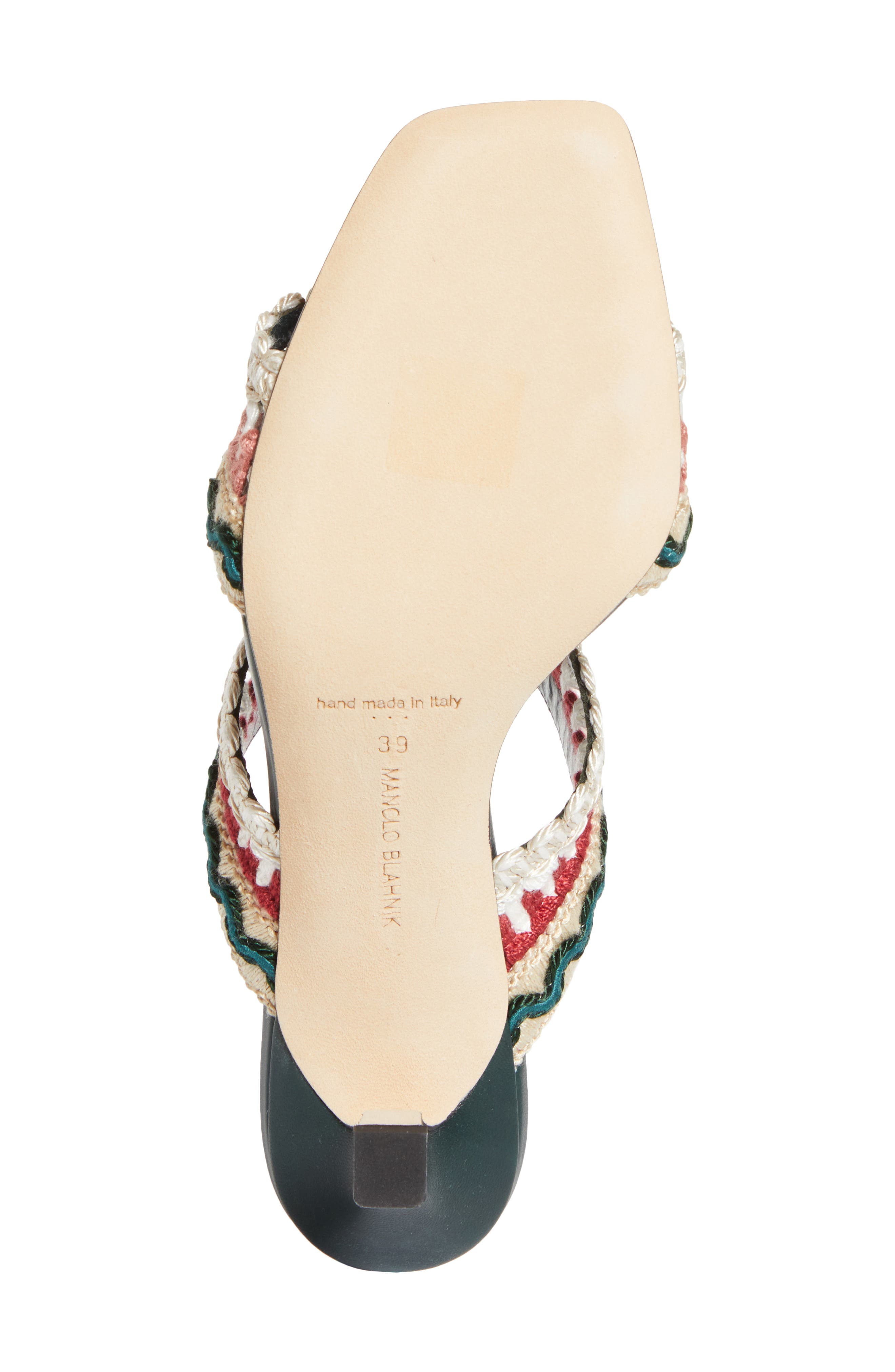 Manolo Blahnik Mabecomu Slide Sandal, Alternate, color, Ivory Multi