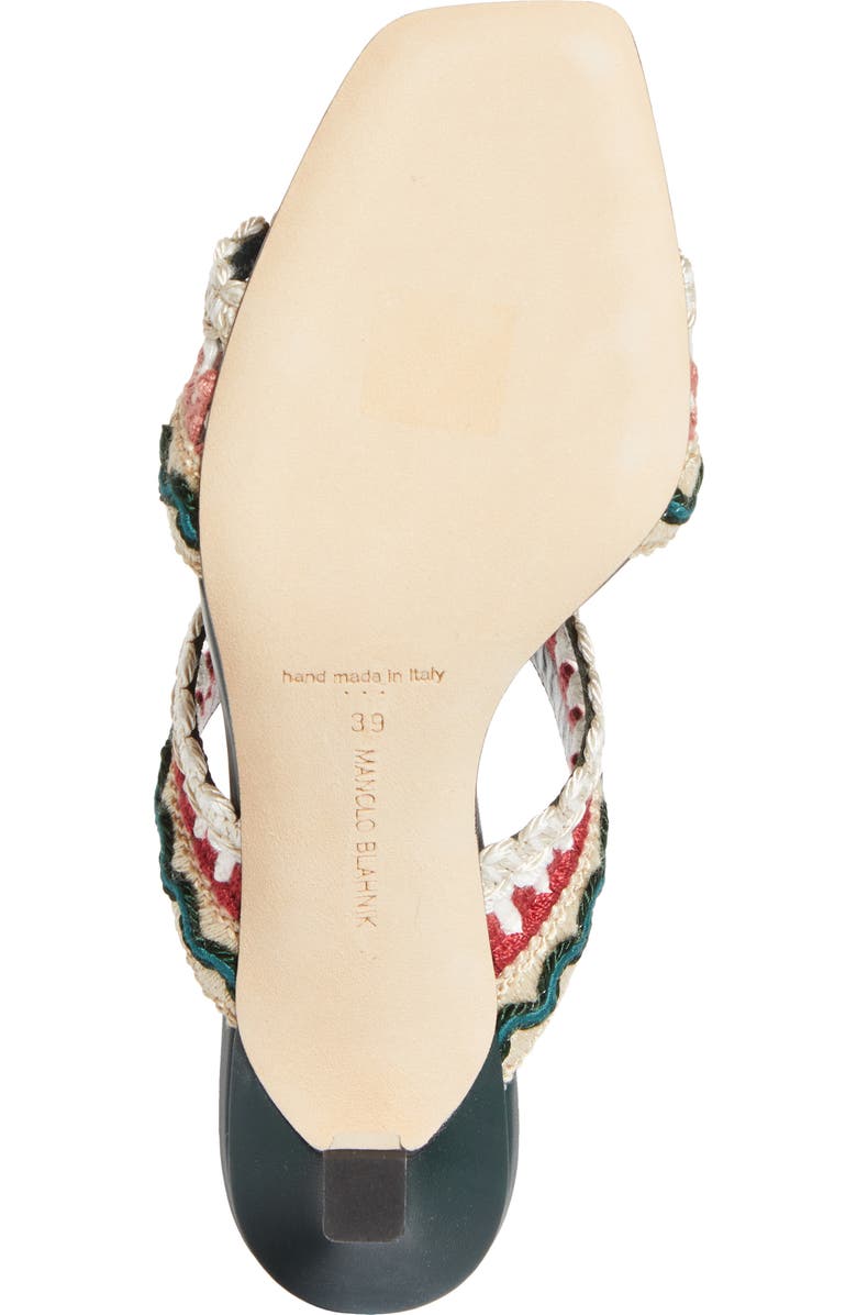 Manolo Blahnik Mabecomu Slide Sandal, Alternate, color, Ivory Multi