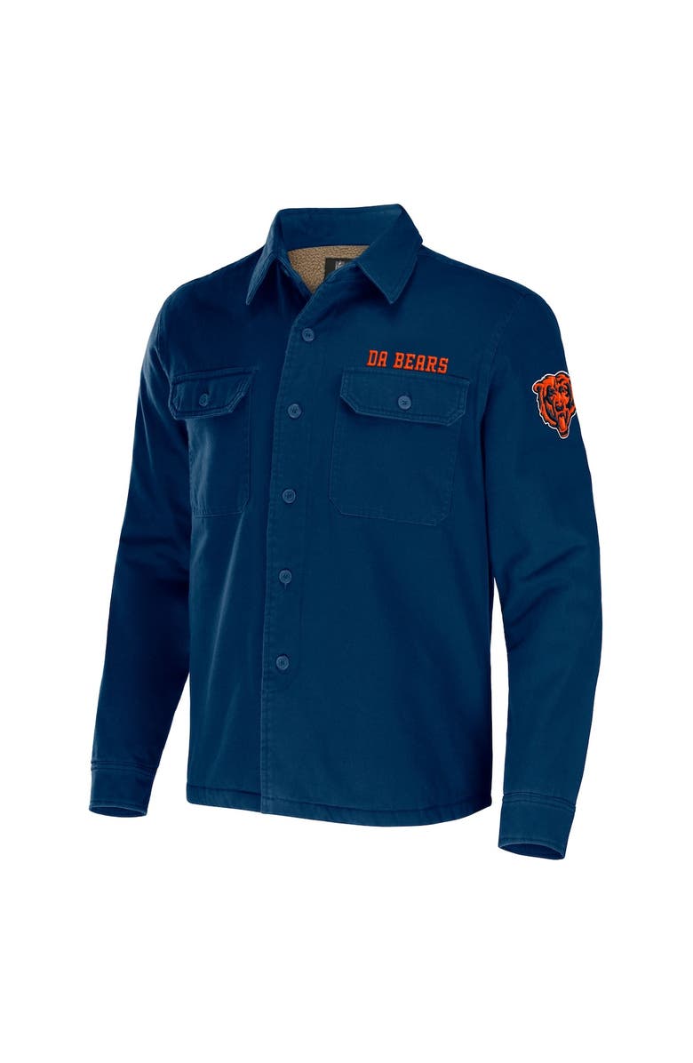 NFL X DARIUS RUCKER Men's NFL x Darius Rucker Collection by Fanatics Navy Chicago Bears Canvas Button-Up Shirt Jacket, Alternate, color, Navy