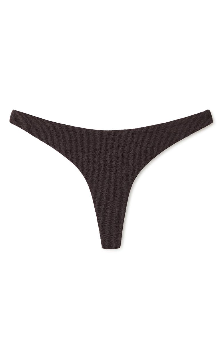 MANGO Textured Brazilian Bikini Bottoms, Main, color, Brown