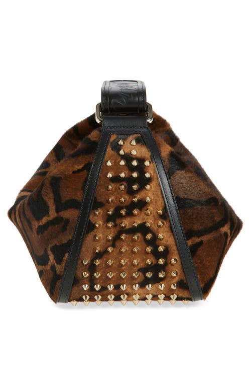 Christian Louboutin Funky Dopp Bengali Print Genuine Calf Hair Top Handle Pouch In Multi