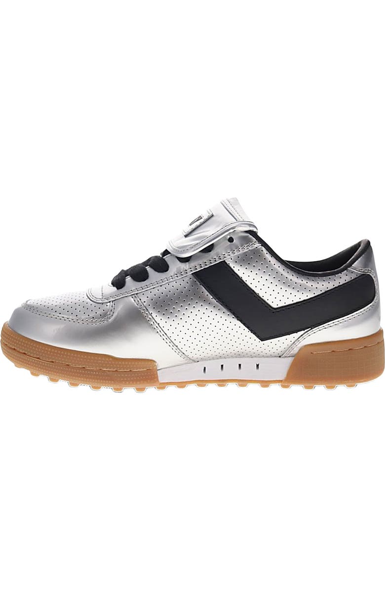 PONY Linebacker Metallic Sneakers, Alternate, color, Silver/Black