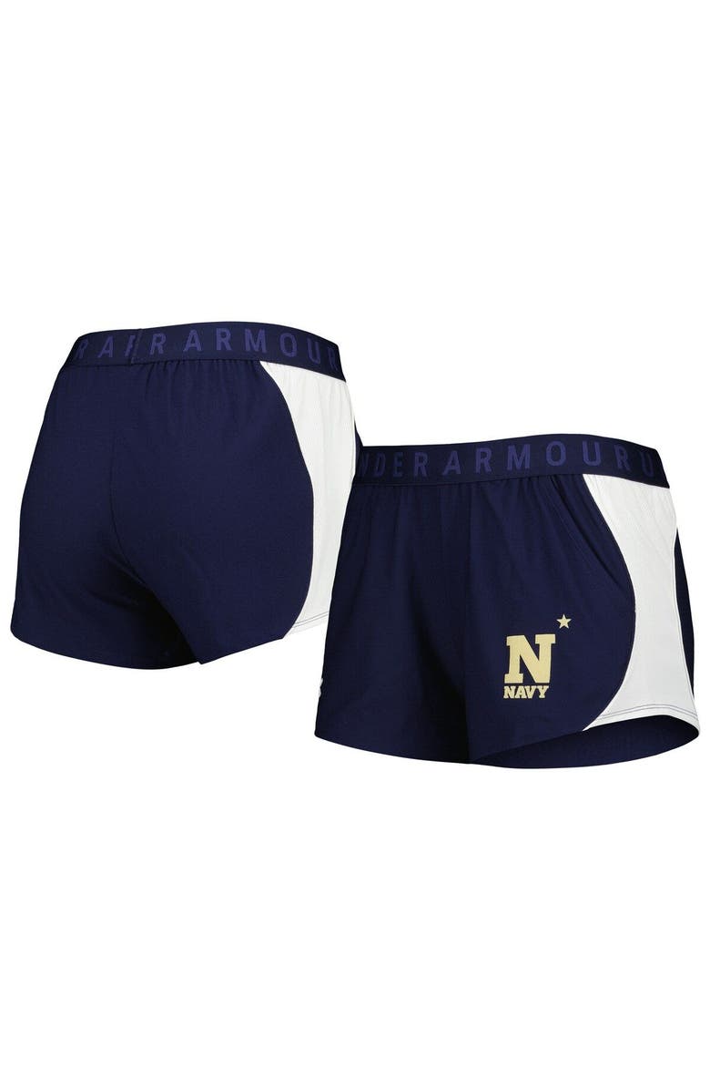 Under Armour Women's Under Armour Navy/White Navy Midshipmen Game Day Tech Mesh Performance Shorts, Main, color,