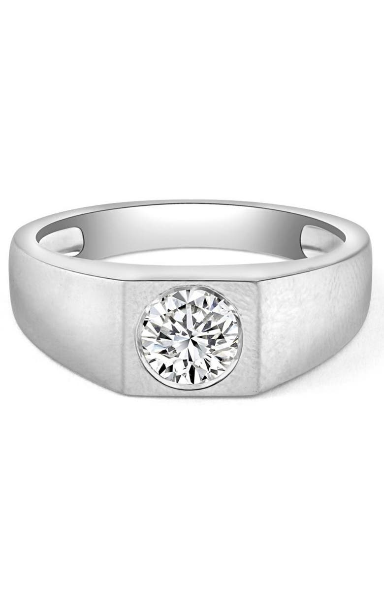 Bliss Diamond 1 Ct Solitaire Lab Grown Men's Diamond Wedding Ring in 10k Gold, Alternate, color, 