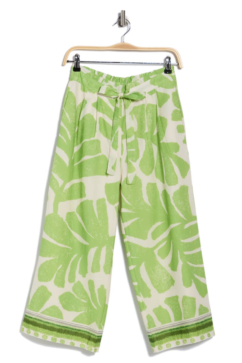Placement Print Wide Leg Pants, Alternate, color, LINT