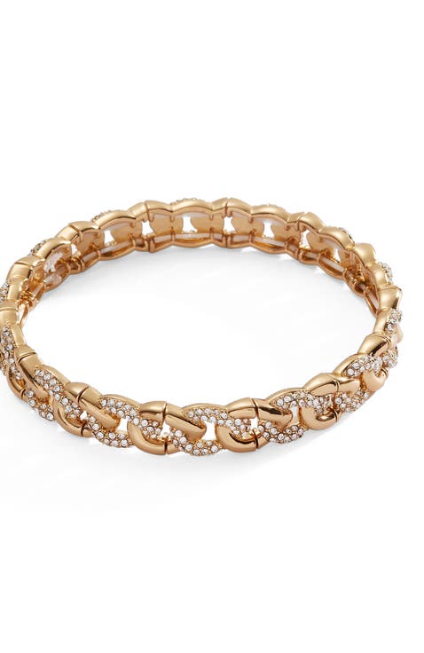 Pave Curb Chain Stretch Bracelet