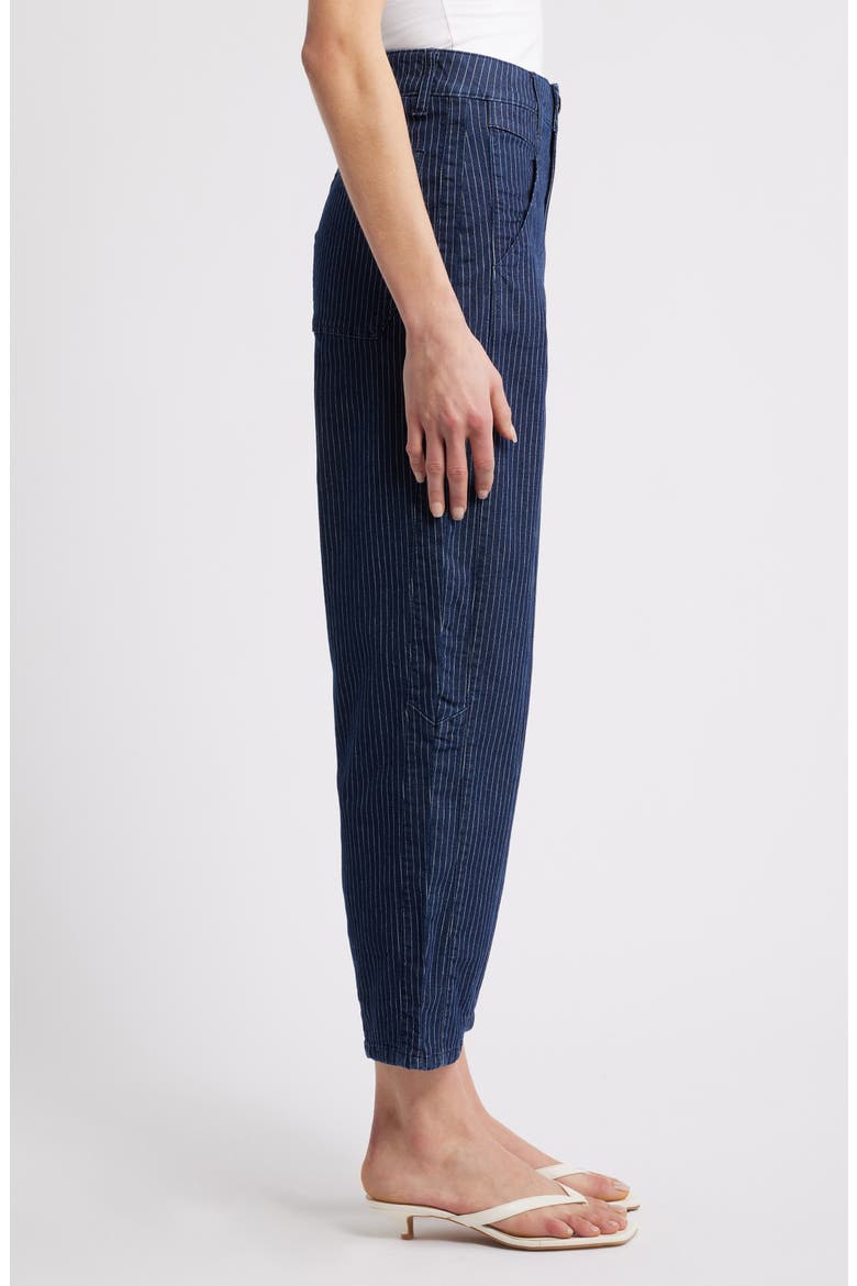 Stripe Skyrise Ankle Barrel Jeans, Alternate, color, INDIGO