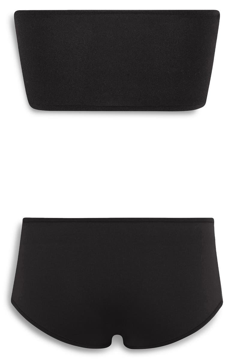Alaïa Second Skin Bandeau Bra & Boyshorts Lingerie Set, Alternate, color, Noir Alaia