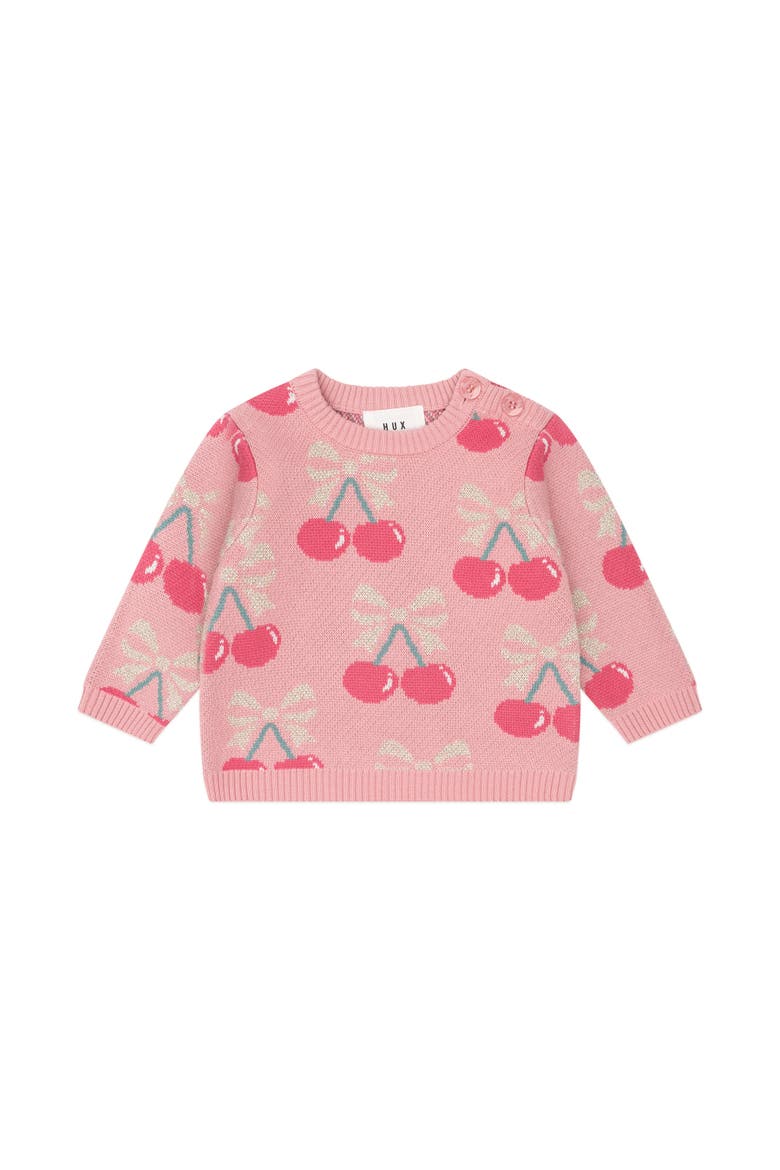 Cherry Bow Pullover, Main, color, Dusty Pink
