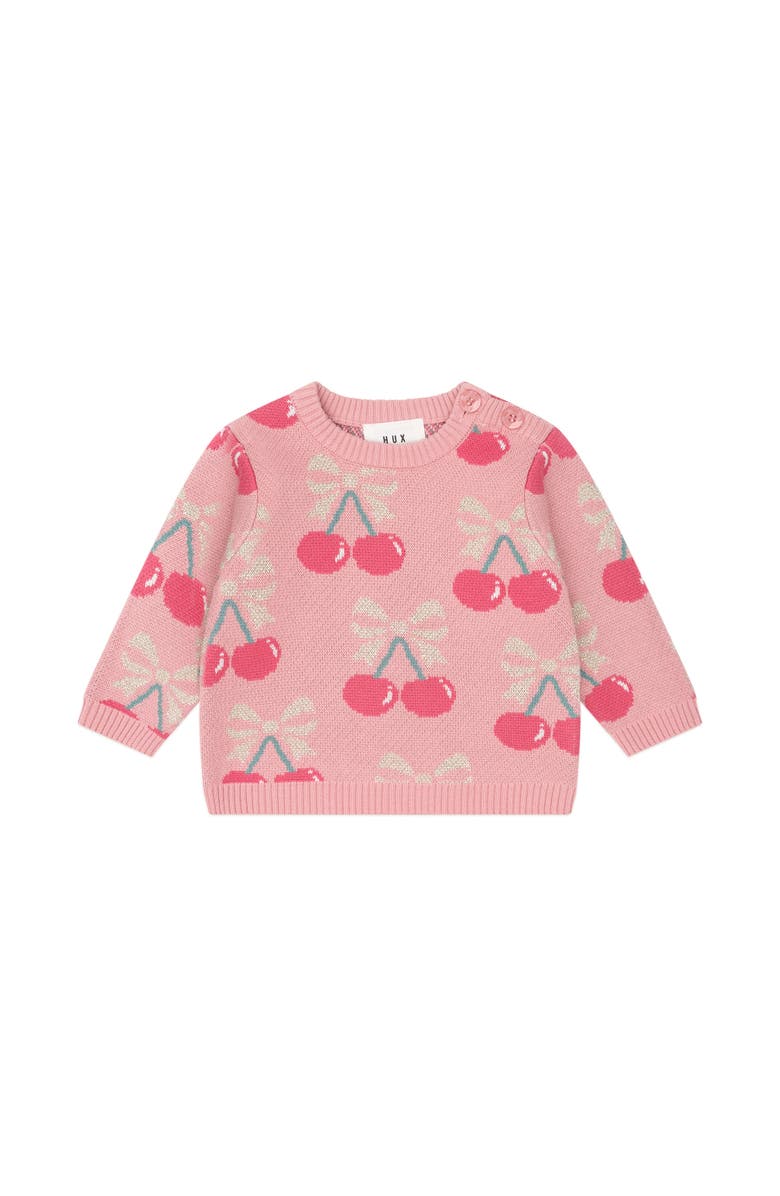 Huxbaby Cherry Bow Pullover, Main, color, Dusty Pink