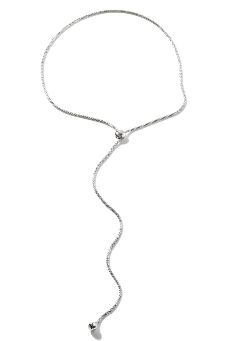 Classic Chain Lariat Necklace, Alternate, color, SILVER
