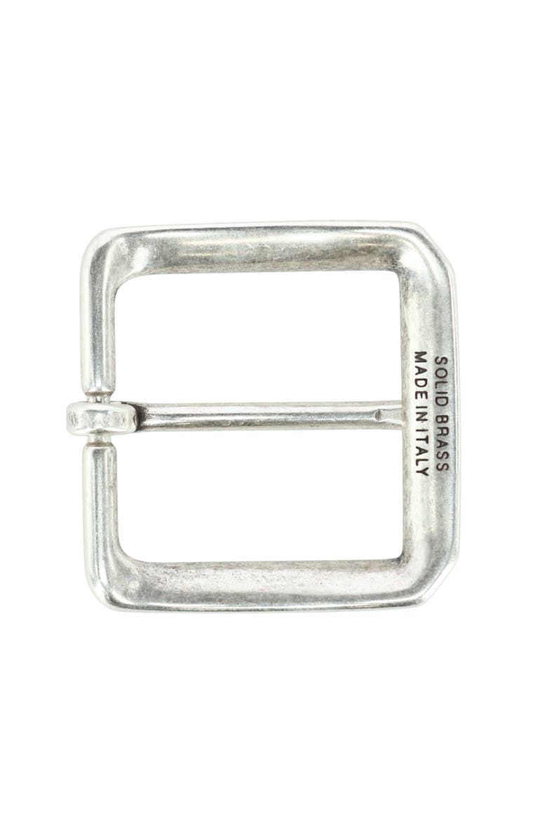 35mm Square Solid Brass Harness Belt Buckle, Alternate, color, Silver