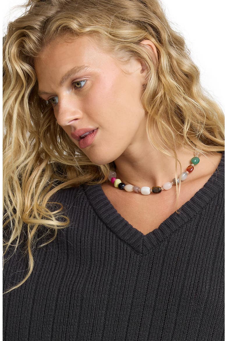 Dallas V-Neck Sweater, Alternate, color, BLACK SANDS