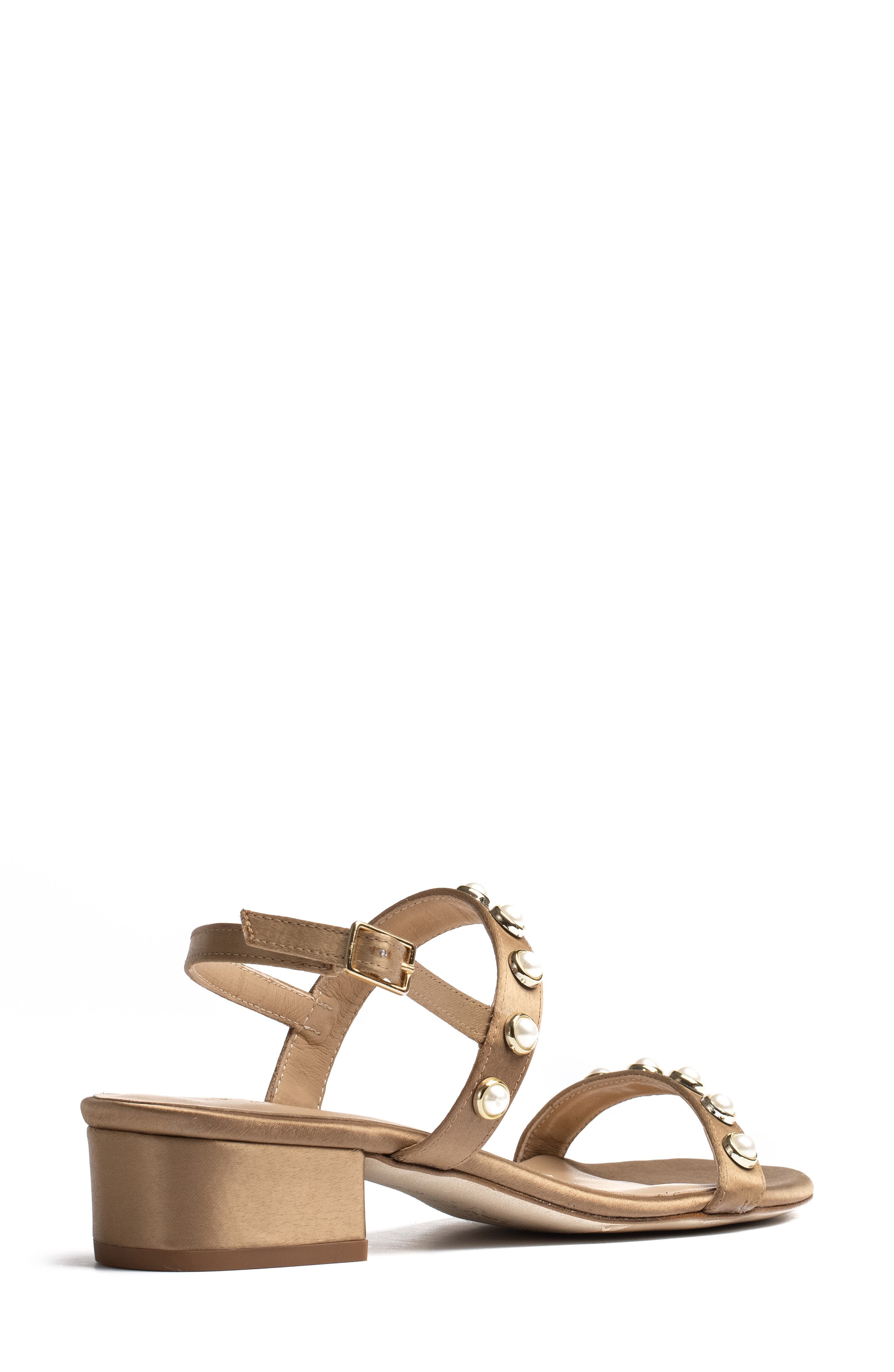 Sawyer Imitation Pearl Sandal, Alternate, color, SAND SATIN