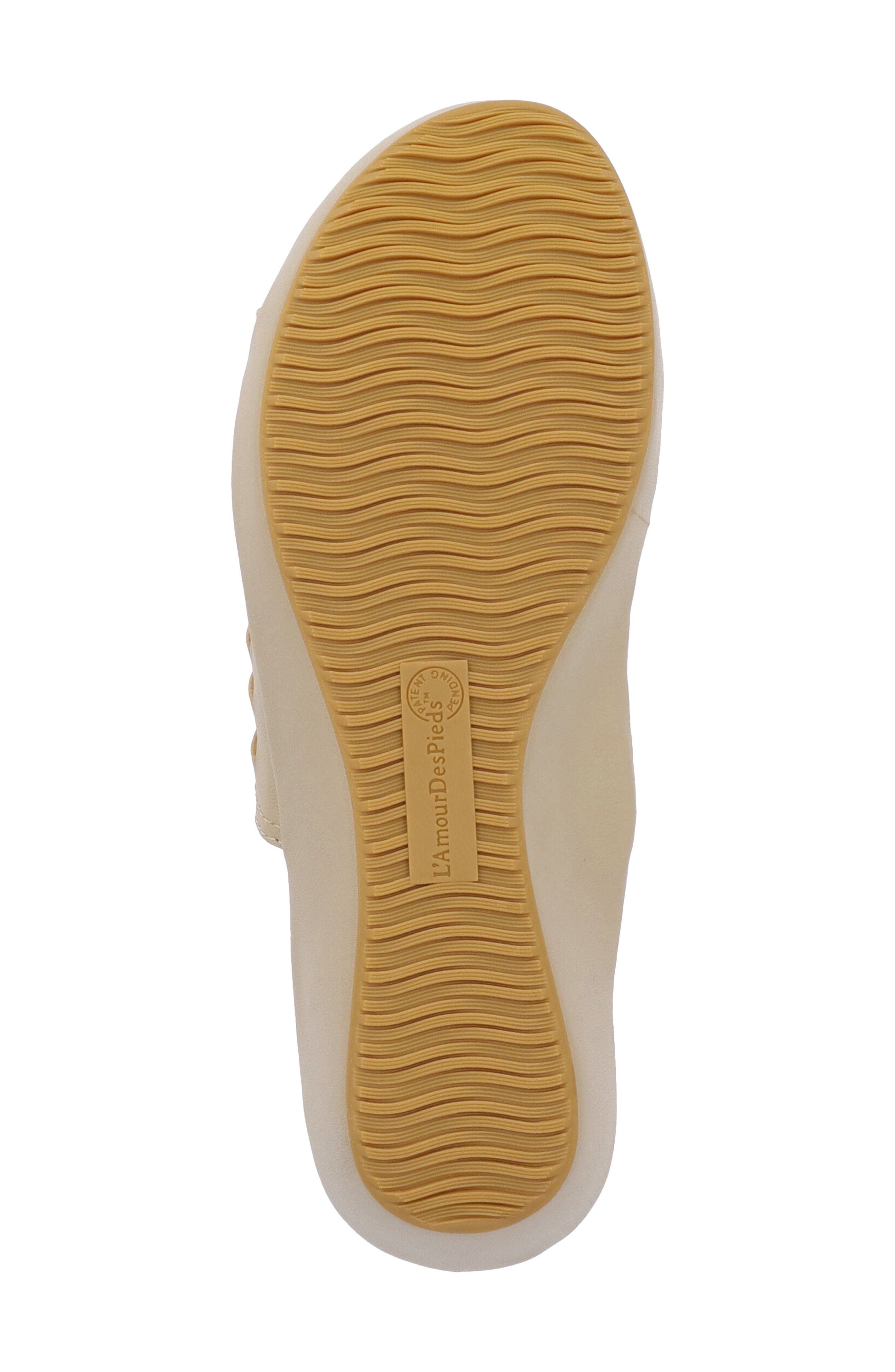 L'Amour des Pieds Cyra Platform Wedge Slide Sandal, Alternate, color, Platino