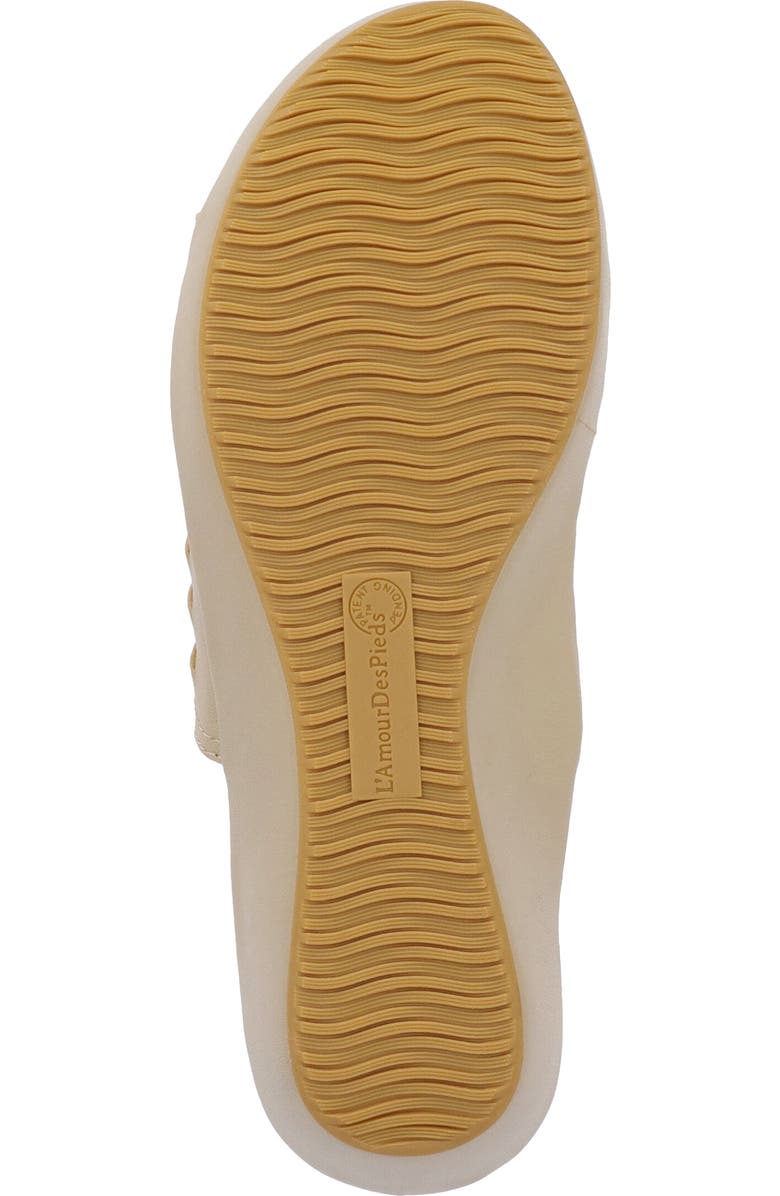 L'Amour des Pieds Cyra Platform Wedge Slide Sandal, Alternate, color, Platino