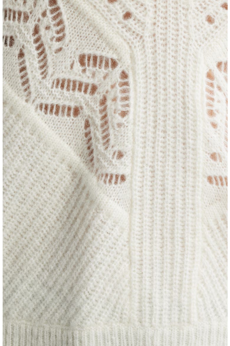 Fortelli Pointelle Collar Sweater, Alternate, color, OPEN WHT