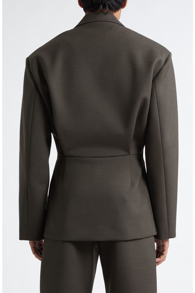 La Veste Gardian Peplum Sport Coat, Alternate, color, DARK KHAKI