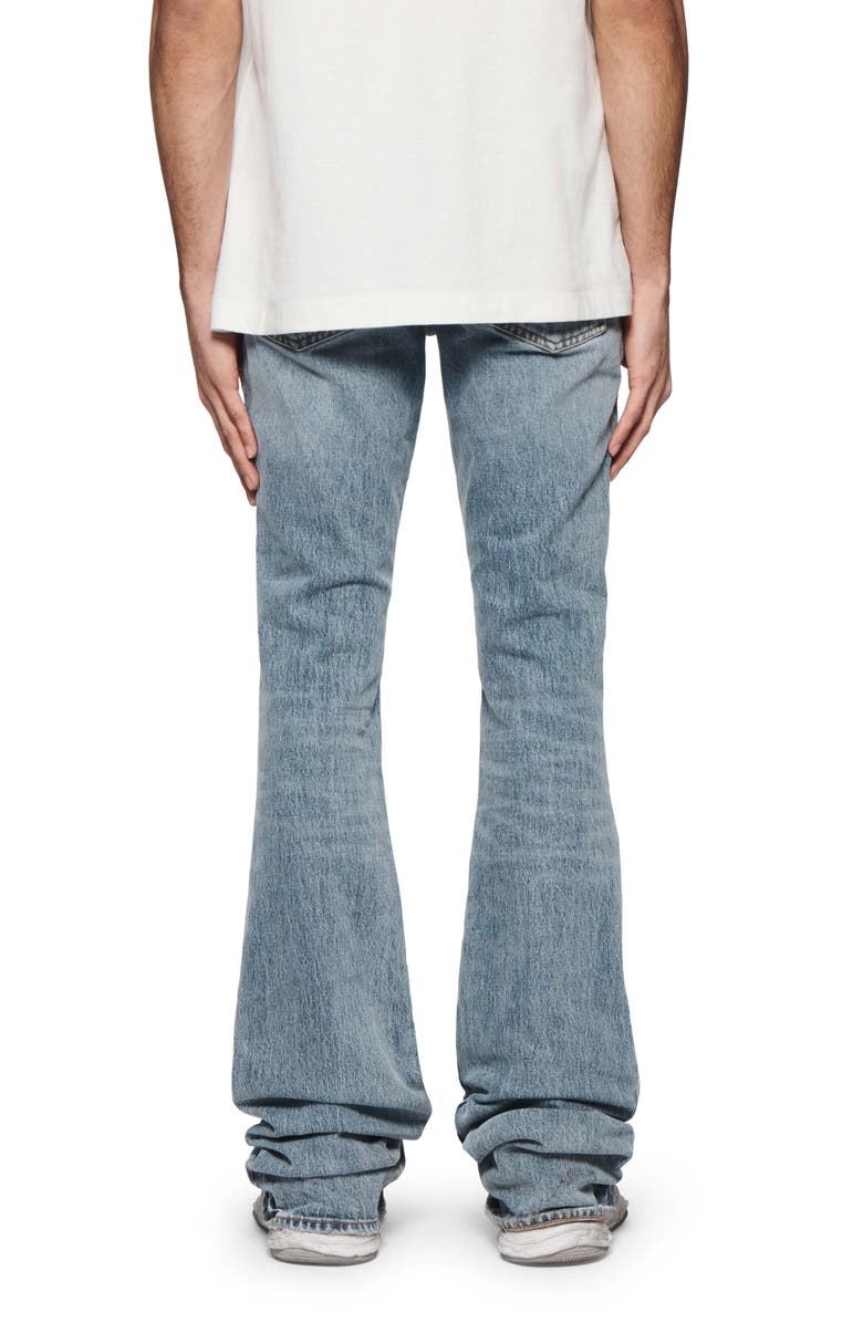 PURPLE BRAND Super Stack Distressed Baggy Flare Jean, Alternate, color, Mid Indigo