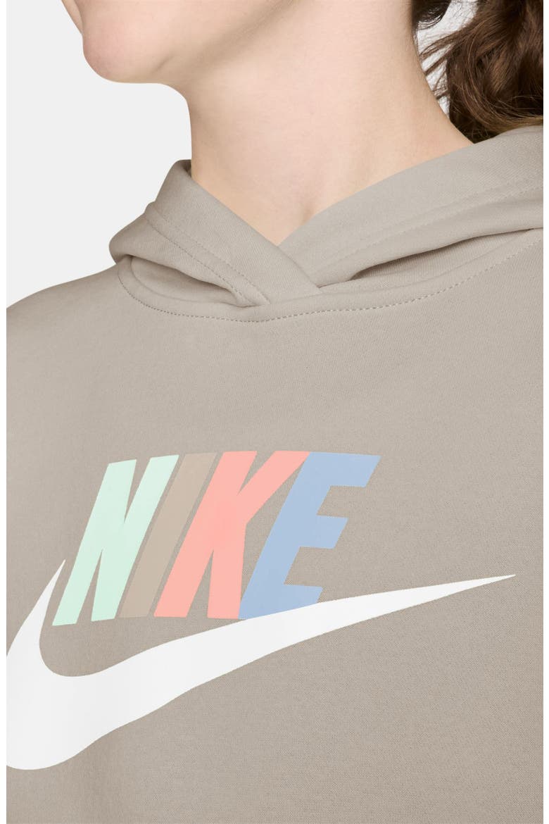 Kids' Sportswear Club Fleece Hoodie, Alternate, color, CREAM/ MULTI COLOR
