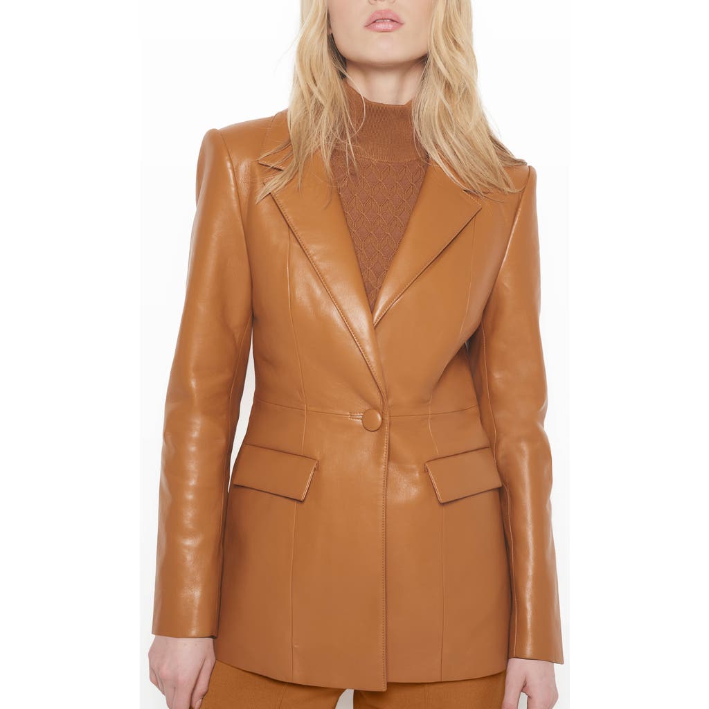 As By Df Finn Recycled Leather Blazer In Vintage Luggage