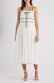 Lulus Ilse Front Tie Midi Dress
