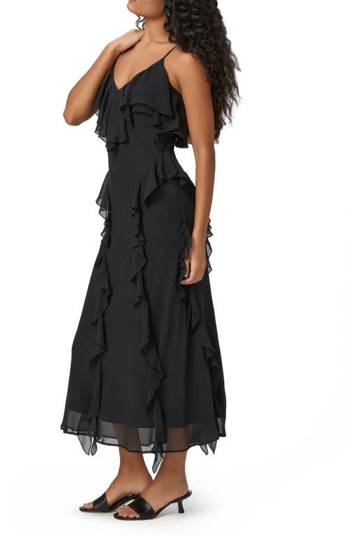 PAIGE PAIGE GIORGIO RUFFLE SILK MIDI DRESS