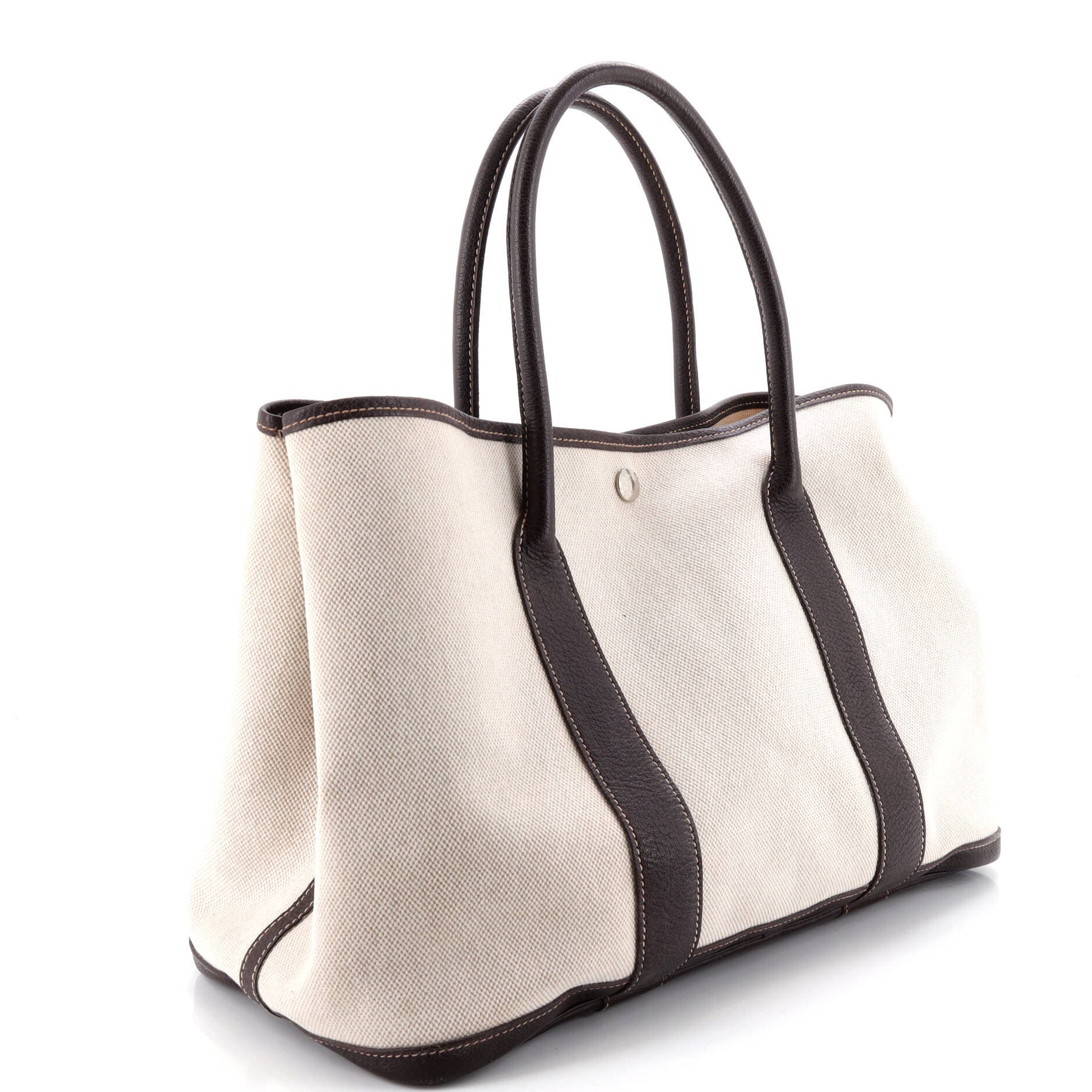 Pre-Owned Hermes Garden Party Tote Toile and Leather 36, Alternate, color, Cocaon