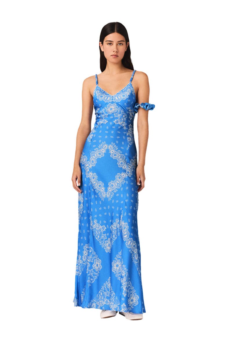 Patterned Maxi Dress, Main, color, Sky blue bandana print