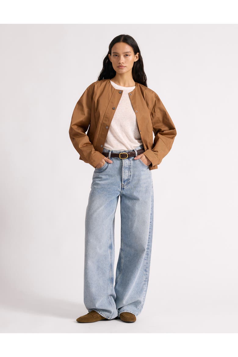 Pleat Hem Bomber Jacket, Alternate, color, Tan