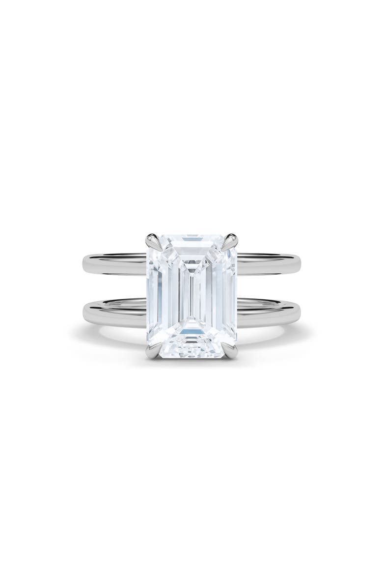 Emerald Cut Double Band Lab Created Diamond Ring, Alternate, color, 3.00CTW 18K WHITE GOLD