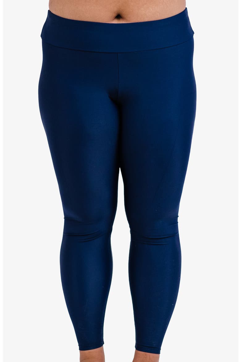 Plus Size Long Swim Leggings, Main, color, Navy